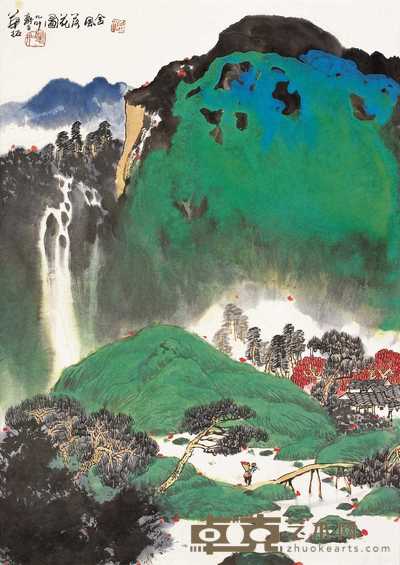 华拓 金风落花图 镜心 60×42cm